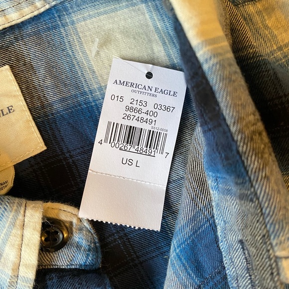Men’s American Eagle Classic Fit Flannel SZ L - Picture 6 of 11